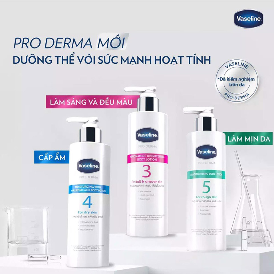 Sữa dưỡng thể Vaseline Pro Derma 200 ml